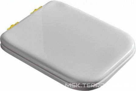 Сиденье для унитаза, с микролифтом, (пластик цв.белый, петли цв.золото),  ZZ Kerasan Waldorf 418701