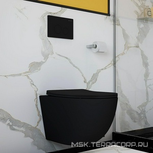 Клавиша двойного смыва для инстал., д/унитаза, (пластик цв.черный матовый),  Aqueduto Circulo CIR0140