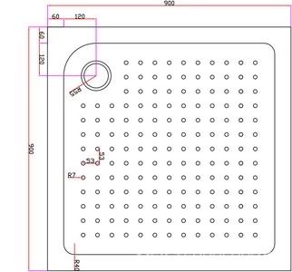 Поддон душевой 900х900h150мм, квадратный, отв. слива 90мм, (без сифона арт.CZR-01-90), акрил цв.белый, Cezares ZZ Cezares Универсал TRAY-A-A-90-15-W0