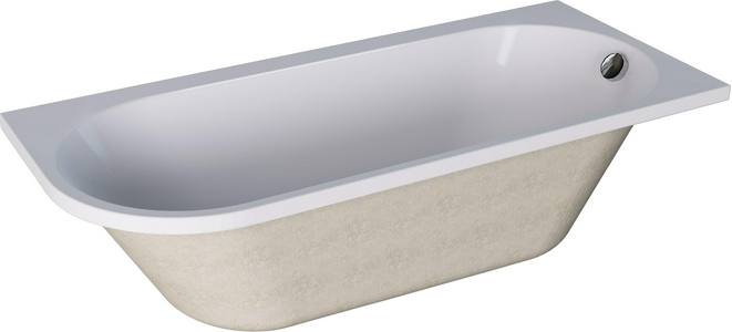 Ванна акриловая, угловая 170х75 см, правая, без каркаса, панели и слива-перелива, цвет белый ZZ 1Marka ALISA 01али1775п