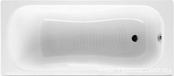 Ванна Malibu 170х75 см чугунная, без отверстий для ручек, БЕЗ ножек, XX