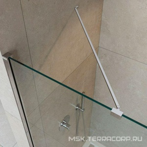 Душевая перегородка 1400хh1950мм, правая/левая, (стекло прозрачное 8мм, кронштейн, фурнит. цв.хром),  ZZ Cezares Liberta LIBERTA-L-1-TB-140-C-Cr