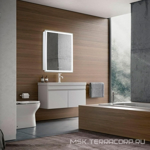 Зеркало-шкаф  60, 600х800 мм, подсветка,  сенсорный выключатель, часы ZZ Azario Киото LED-00002358