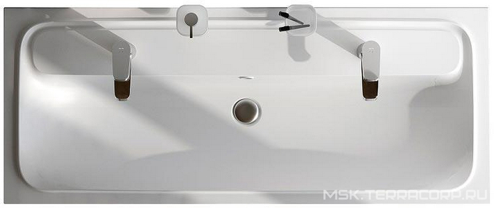 Раковина мебельная 120 см Func, c 2-мя отв. под смес, цвет белый ZZ AMPM FUNC M8FWPC1200WM