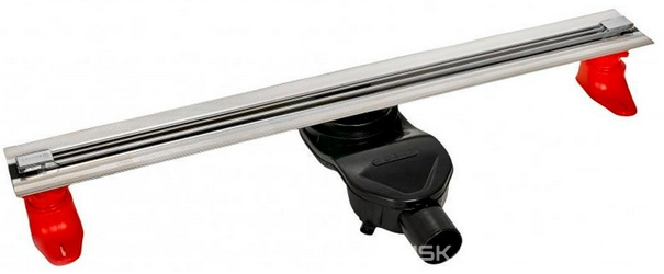 Душевой желоб 700 мм, с щелевой решеткой из нерж.стали, поворотный сифон d-50 мм, гидрозатвор затвор KL