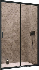 Душевая дверь в нишу  155 см, профиль черный матовый, стекло бронза ZZ Vegas Glass ZP NOVO ZP NOVO 155 02М 05