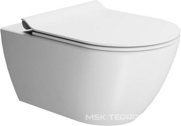 Унитаз подвесной 55х36см, безободковый, без сиденья, без креплений, (цв.белый матовый), Pura ZZ