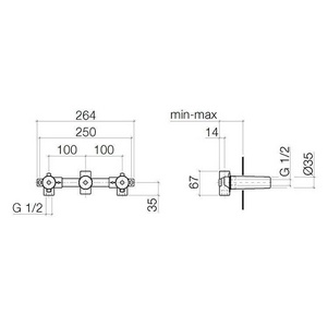 Встраиваемая часть настенного смесителя для раковины (глубина установки мин.60мм, макс.132мм, излив посредине), Dorn Bracht ZZ Dorn Bracht Универсал 35 707 970 90