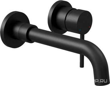 Смеситель для раковины, встраиваемый, внутренняя часть в компл., раздельный, цв.черный матовый ZZ Berges VENTAS 076012