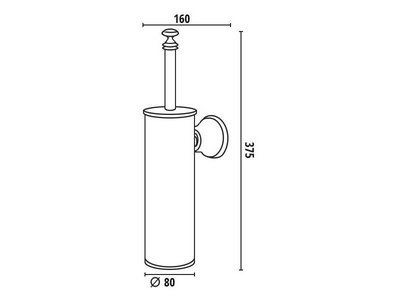 Ерш подвесной, в металлической колбе, (цв.бронза),  ZZ TW Collection Harmony TWHA220br