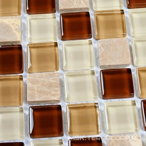 Мозаика Scarlett (15x15x4) 30x30 Bonaparte Мозаика стеклянная с камнем n156851