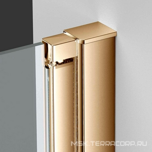 Дверь для душа в нишу, 800хh1950мм, распашная. правая/левая, (стекло 6мм, прозрачное, фурн.цв.браш.золото),  ZZ Vincea Alpha VDP-3AL800CLG