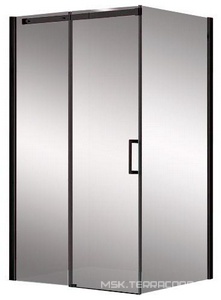 Душевой уголок 1100х800хh2000мм, прямоуг., правый/левый, (стекло прозрачное 8мм Easy Clean, фурн.цв.черный мат.),  ZZ Vincea Dice VSR-4D8011CLB