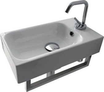 Раковина 45х25хh10см, отверстие для смесителя справа, (без крепл.)  ZZ Kerasan Cento 353701R*1