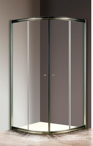Душевой уголок 1000х1000хh1950мм, 1/4 круга, R550мм, две раздвижные двери (стекло прозрачное 6мм, фурнитура цв.бронза), Giubleo ZZ Cezares Giubileo GIUBILEO-R-2-100-SCORREVOLE-C-Br