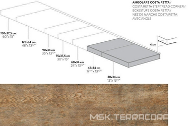 Angolare Costa Retta Rovere Impero XX |34x120