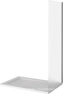 Боковая часть 80 см. для душевого Г-образного ограждения "",  проф.хром, стекло Грейп ZZ Good Door LATTE ЛА00014