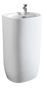 Раковина напольная 500х400х880мм, с отвверстием для смесителя, с переливом, (керамика цв.белый), Vincea ZZ Vincea Раковины VBS-2P202