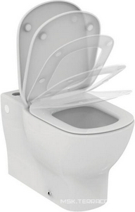 Чаша напольного пристенного унитаза 365х665мм, безободк. Aquablade, без сиденья и бачка, крепёж в компл.,  Ideal Standard Tesi T008201