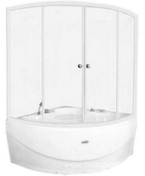 Душевая шторка на ванну Верона, 149*160 см, профиль белый, стекло "Beatrice" XX