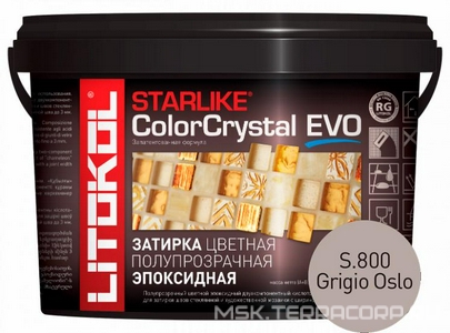 Затирка Starlike Color Crystal EVO GRIGIO OSLO S.800  2,5 кг. ZZ Litokol Starlike EVO S800/2,5
