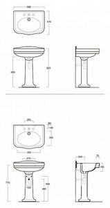Пьедестал (для раковины 68см),  ZZ Simas Londra LO 905