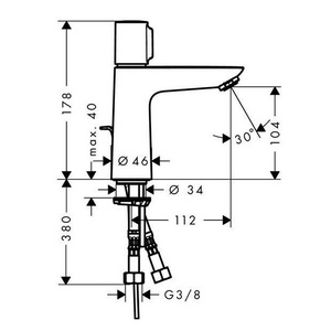 Смеситель для раковины, с д/к, (цв.хром),  ZZ Hansgrohe Talis Select E 71750000