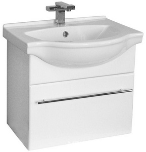 Тумба подвесная  515х450х310, БЕЗ раковины Идеал-56, цвет белый ZZ Sanita Лидер LDRSACW56011W1