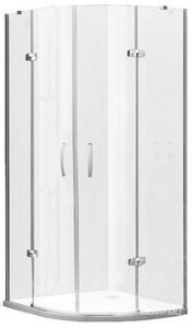 Дверь д/д двустворч.,распашная, откр.наружу 1/4 круга, R500мм, 900х900хh1900мм, стекло прозр.6мм, профиль цв. мат.серебро),  ZZ Huppe Huppe Aura elegance 400801 087 321