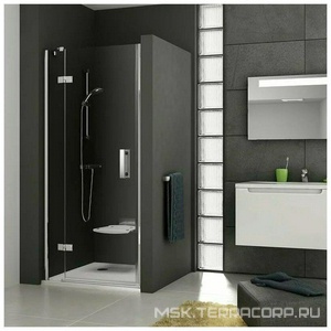 Душевая дверь в нишу -100 B-L (левая), стекло - Прозрачное, профиль - хром, с установочным комплектом ZZ Ravak SMSD2 0SLABA00Z1