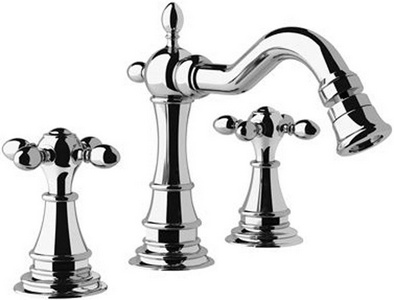 Смеситель для биде на 3 отв., с д/к, (цв. хром),  ZZ Gaia Chopin RN 625 CR