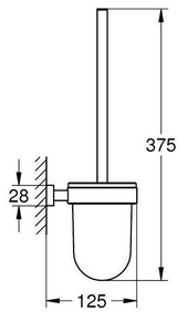 Набор аксессуаров (кольцо, держатель д/полотенца, ершик) ZZ Grohe Essentials Cube 40757001