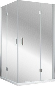 Душевое ограждение  120*120*1900, профиль хром глянец, стекло прозрачное, БЕЗ поддона ZZ Vegas Glass AFA AFA 120 08 01