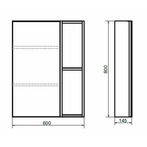 Зеркало-шкаф "-60" дуб, цв.тёмно-коричневый ZZ Comforty Штутгарт 00004151036