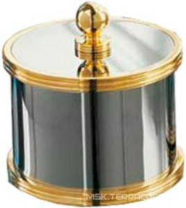 Баночка настольная с крышкой h12хR12см (хром/золото)  ZZ Pomd'or Dina 16.75.04.003