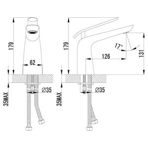 Смеситель для умывальника , без донного клапана, белый/хром XX Lemark Melange LM4906CW
