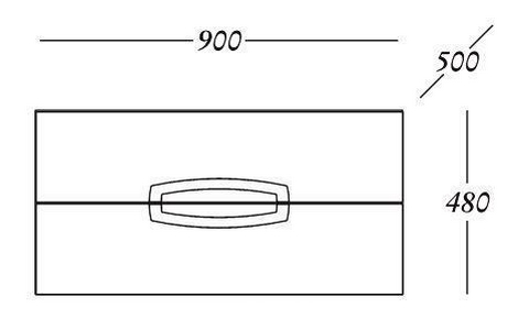 Тумба 90х50хh48см, подвесная, под раковину, (цв., ручки цв.хром),  ZZ La Beaute Marine BM2