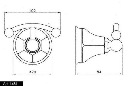 Крючок (цв.Tuscan brass темная бронза), ZZ Nicolazzi Teide 1481 TB 05