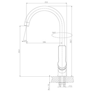 Смеситель Rossinka -23 для кухонной мойки 11x36x22 Rossinka RS27 RS27-23