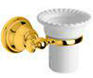 Стакан настенный (цв.золото/керамика),  ZZ TW Collection Harmony TWHA109oro