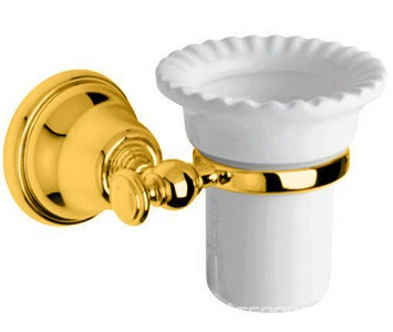 Стакан настенный (цв.золото/керамика),  ZZ TW Collection Harmony TWHA109oro