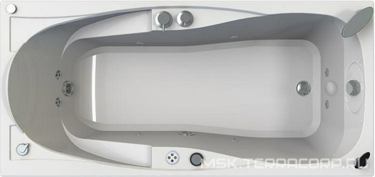 Акриловая ванна Radomir Парма-дона Спортивный Chrome 180x85 R, с пультом| 180x85x46