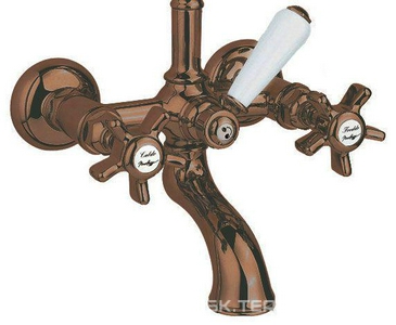 Смеситель для душ.стойки с изливом (цв.Tuscan brass темная бронза, ручки  ), Nicolazzi ZZ Nicolazzi Dames Anglaises 1400 TB 18