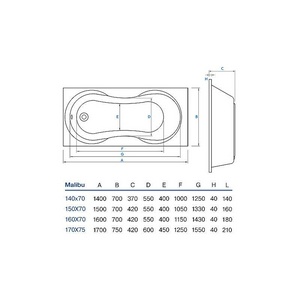 Ванна  150х70 Koller Pool Malibu MALIBU150X70