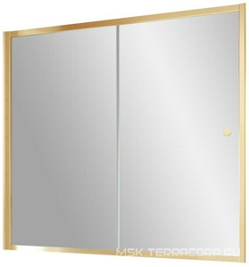 Шторка на ванну , 170x140 см, раздвижная, профиль золотой, стекло прозрачное, БЕЗ ПОКРЫТИЯ ZZ Vegas Glass ZV ZV 170 09 01