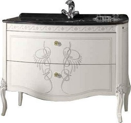 Тумба под раковину, 110,5хh84х58,5см, два выдвижн. ящика, с внутр. ткан. обивкой, ручки цв. золото, Hermitage ZZ