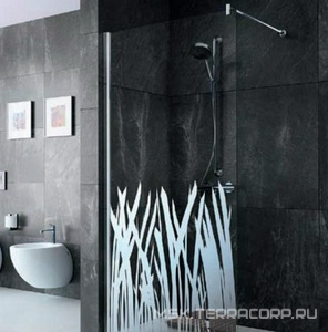 Боковая стенка, отдельно 1100хh2000мм, (проф. хром, стекл/проз. Anti-Plaque 6мм, стбил. кроншт., крепл в компл), 4-х угол.,Huppe Design ZZ Huppe Huppe  Design Elegan 8E1104 092 322