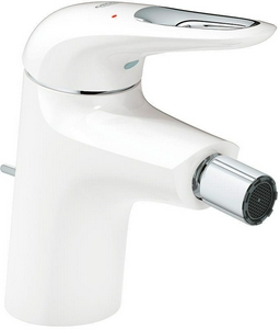 Смеситель однорычажный для биде, c донным клапаном, белый/хром KL Grohe Eurostyle New 33565LS3