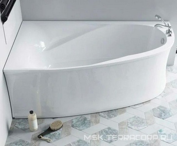 Ванна 1700x1000xh450мм, без панели, ножек, слива-перелива, литой мрамор цв.белый глянец., Селена Левая ZZ Астра-Форм селена Селена Левая