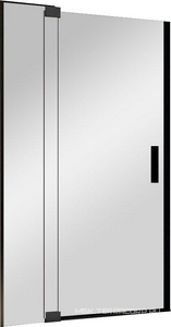 Дверь для душа в нишу, 800/900хh2000мм, распашная с неподв.сегментом, правая/левая, (стекло 8мм, тонированное, фурн.цв.черный матовый), Extra ZZ Vincea Exrta VDP-1E8090CGB